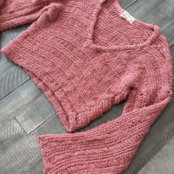 Urban Outfitters Tahini Bell Sleeve Fringe Sweater - Picture 6 of 10